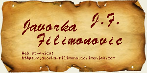 Javorka Filimonović vizit kartica